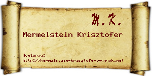 Mermelstein Krisztofer névjegykártya